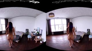 Beautiful busty brunette teasing in exclusive StasyQ VR video