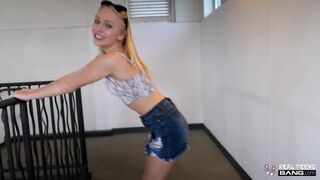 Real Teens - Petite Blonde Braylin Bailey Gets A Vibrator And Big Cock As A Present