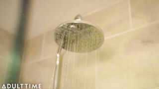 ADULT TIME - Mature Cougar Karla Lane LOVES Getting TIT FUCKED In The SHOWER By Her BOY TOY!