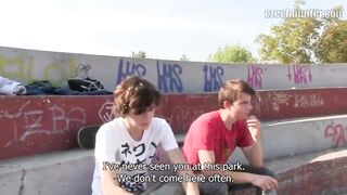 CZECH HUNTER 375 - Skateboarding Twinks Get Paid To Be In A Raw Threesome