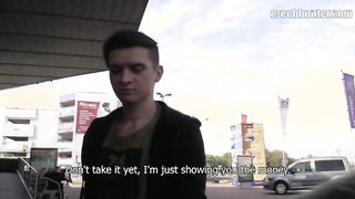 CZECH HUNTER 374 - Cute Twink Is Offered Money To Satisfy Dude's Pleasures
