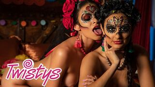 Twistys - Mexican Day of the dead lesbian sissoring - Molly Stewart, Bella